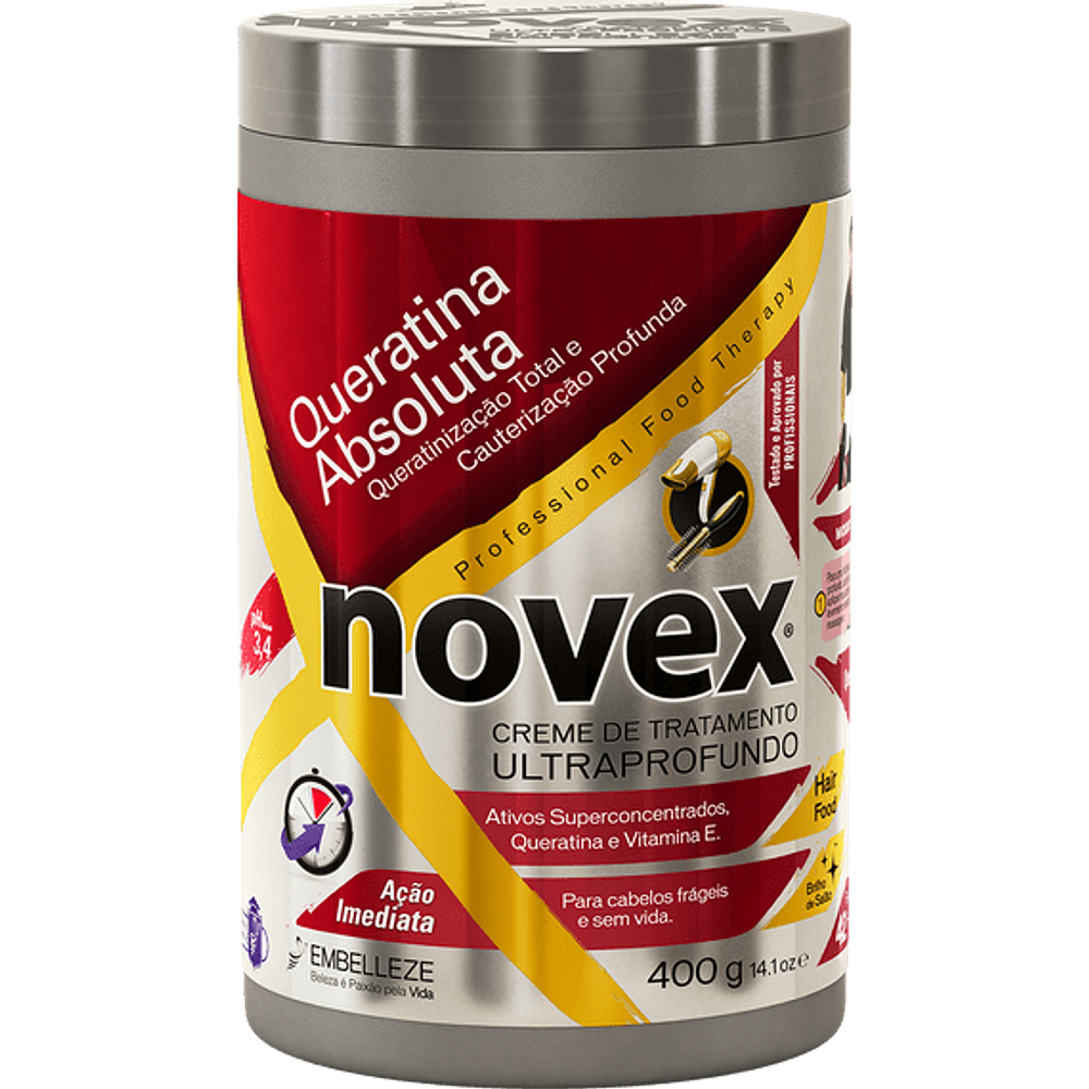 قناع سوبرفوود NOVEX Queratina Absoluta 400gr (مجموعة من 5 قطع)