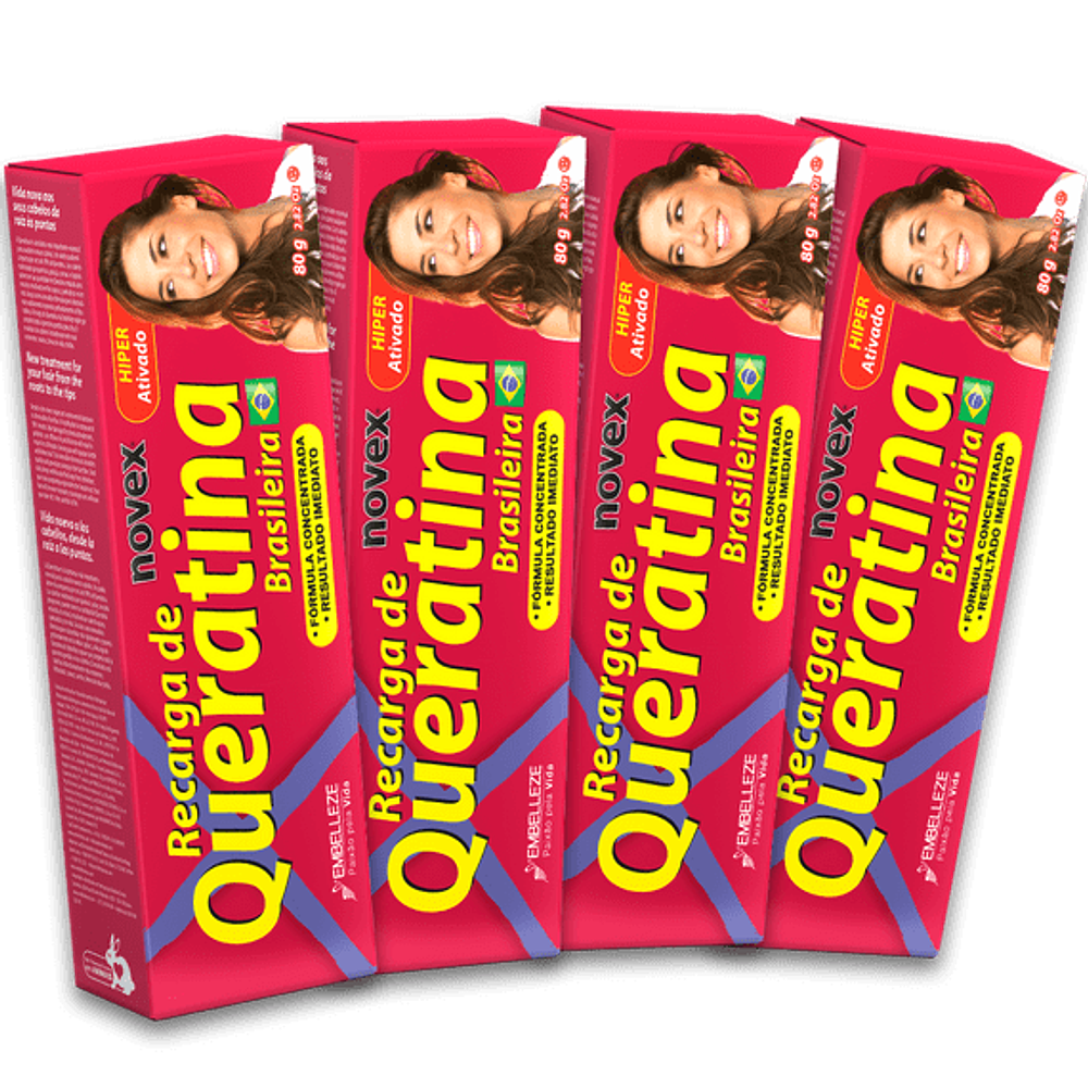 Набор от NOVEX  4 шт  Recarga de Queratina Brasileira KIT 80gr*4 шт