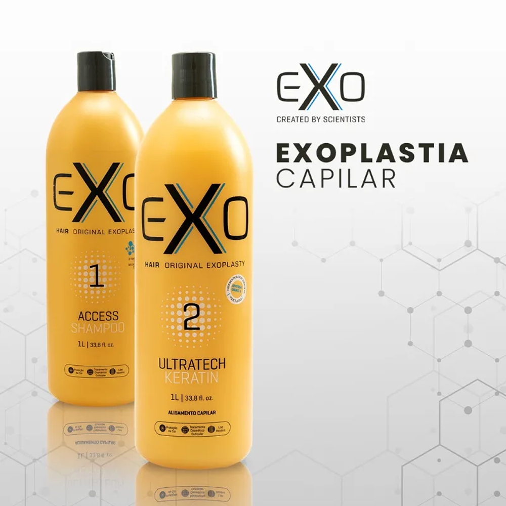  Exoplasty Exo Hair Exoplasy Kit Ultratech Keratin Professional لفرد الشعر (2 * 1 لتر)