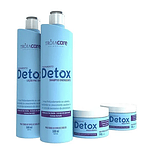  مجموعة تقشير وإزالة السموم من فروة الرأس DETOX CARE - TROIA HAIR (4 منتجات) 2 * 500g، 2 * 150g