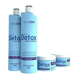  Set zum Detox-Peeling der Kopfhaut DETOX CARE - TROIA HAIR (4 Produkte) 2*500g, 2*150g