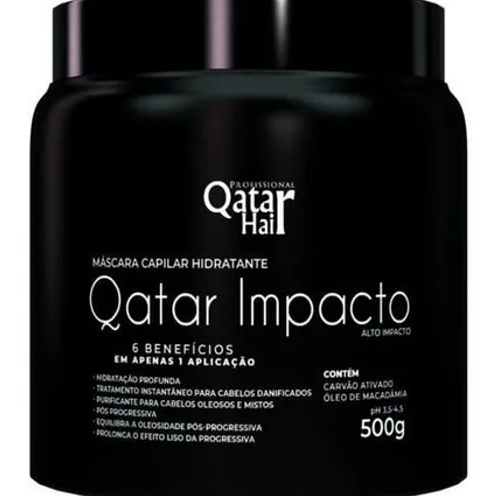 Katar-Pflegeset für zu Hause: Nährende + feuchtigkeitsspendende Sos Hurricane Cronotrat + Máscara Qatar Hair Carvão Ativado, 2*500gr