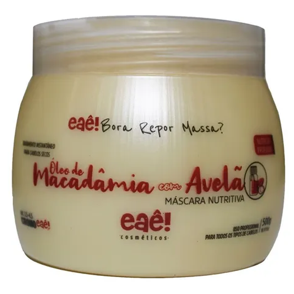 Питательная маска  Macadâmia Com Avelã 500g - Eaê! Cosméticos