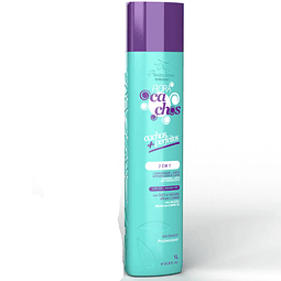 Curly hair care product 3 EM 1 (CONDITIONER, MASK and LEAVE-IN) PROFISSIONAL FLORA CACHOS by FLORACTIVE 1 LITRO