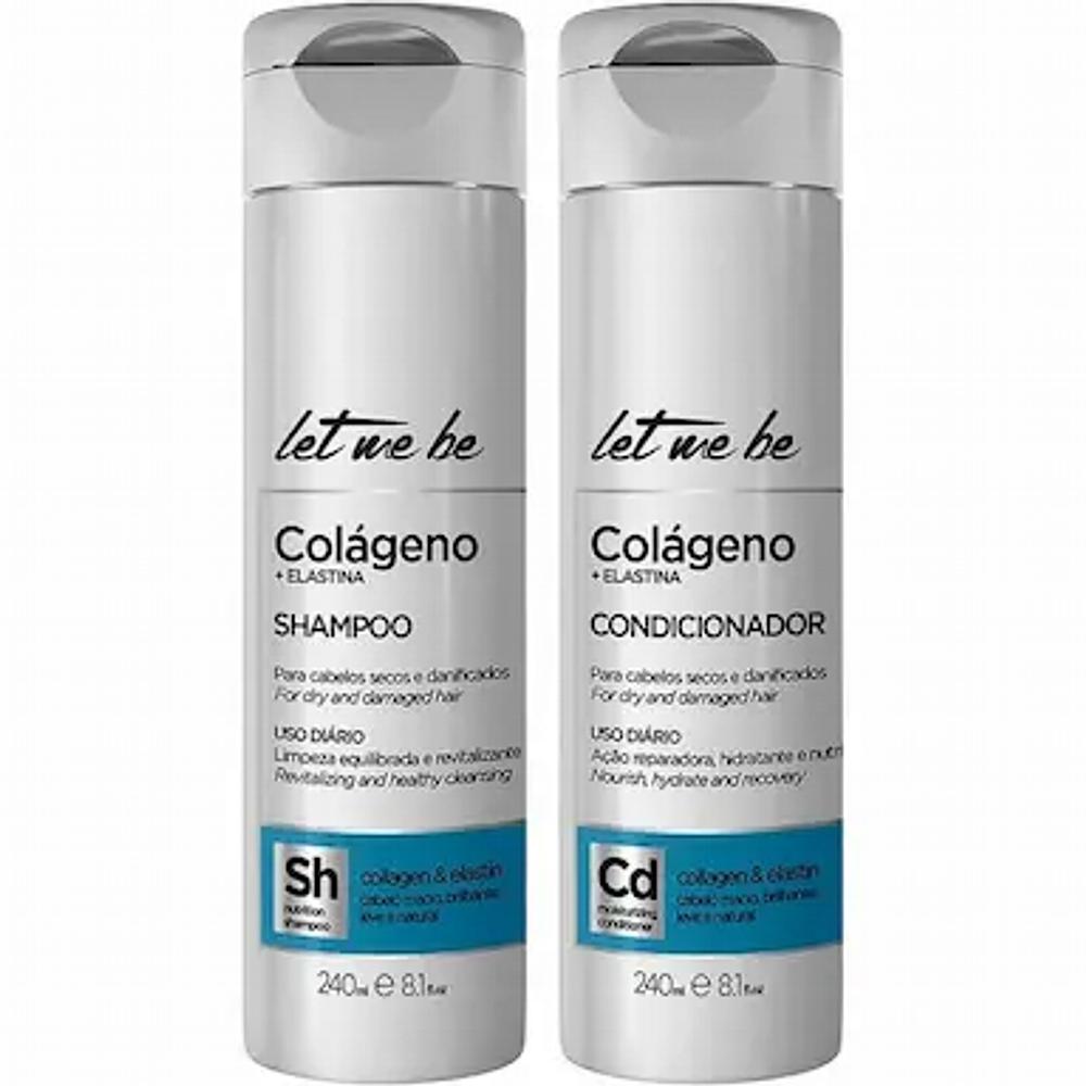 Home Care Colágeno e Elastina Shampoo und Conditioner Let Me Be | 240 ml*2