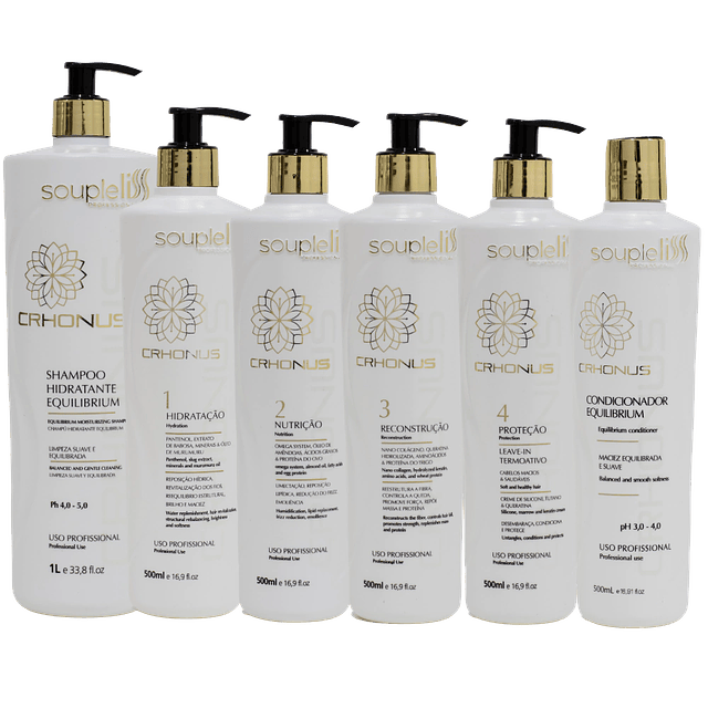 Kit Crhonus 6 passos 500ml Soupleliss Professional