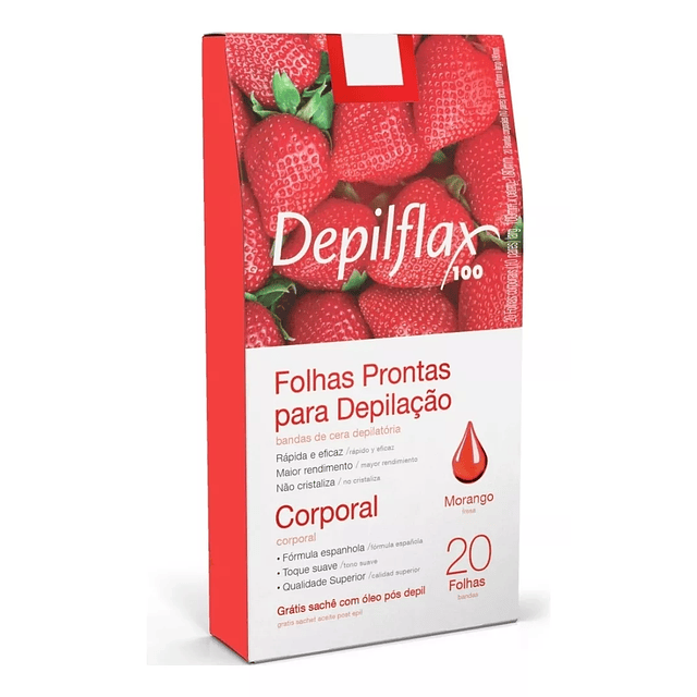 20 sheets of wax for body depilation Depilflax (STRAWBERRY) * 5un