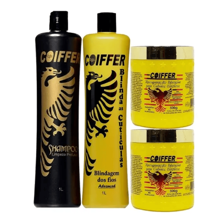 Set aus Nanokunststoff COIFFER BLINDAGEM ADVANCED 1000/1000/1000 ml für Haare 2