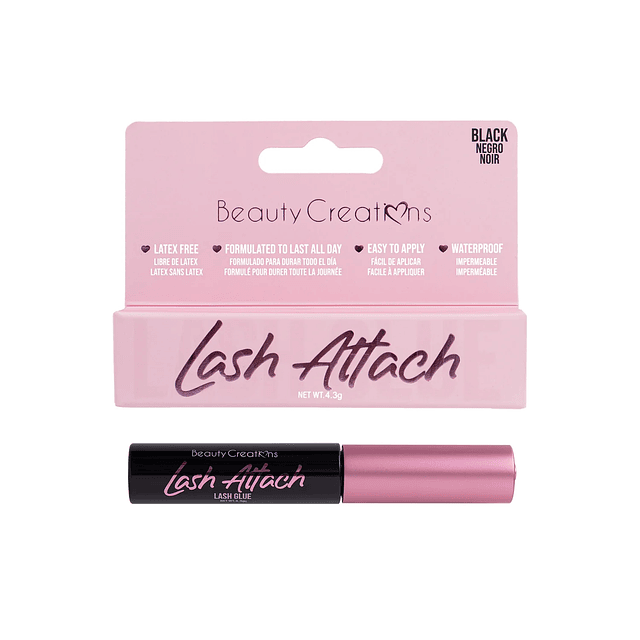 Pegamento para pestañas postizas con aplicador negro- lash attach