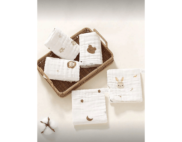 Set de 3 pañales de gasa