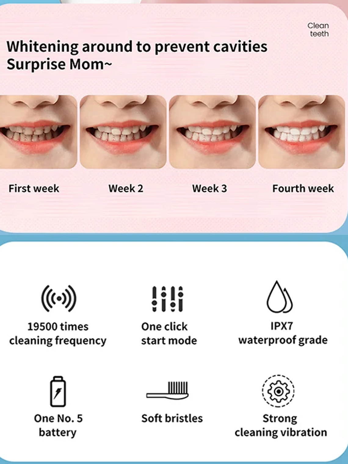 Cepillo de Dientes Eléctrico Infantil  6