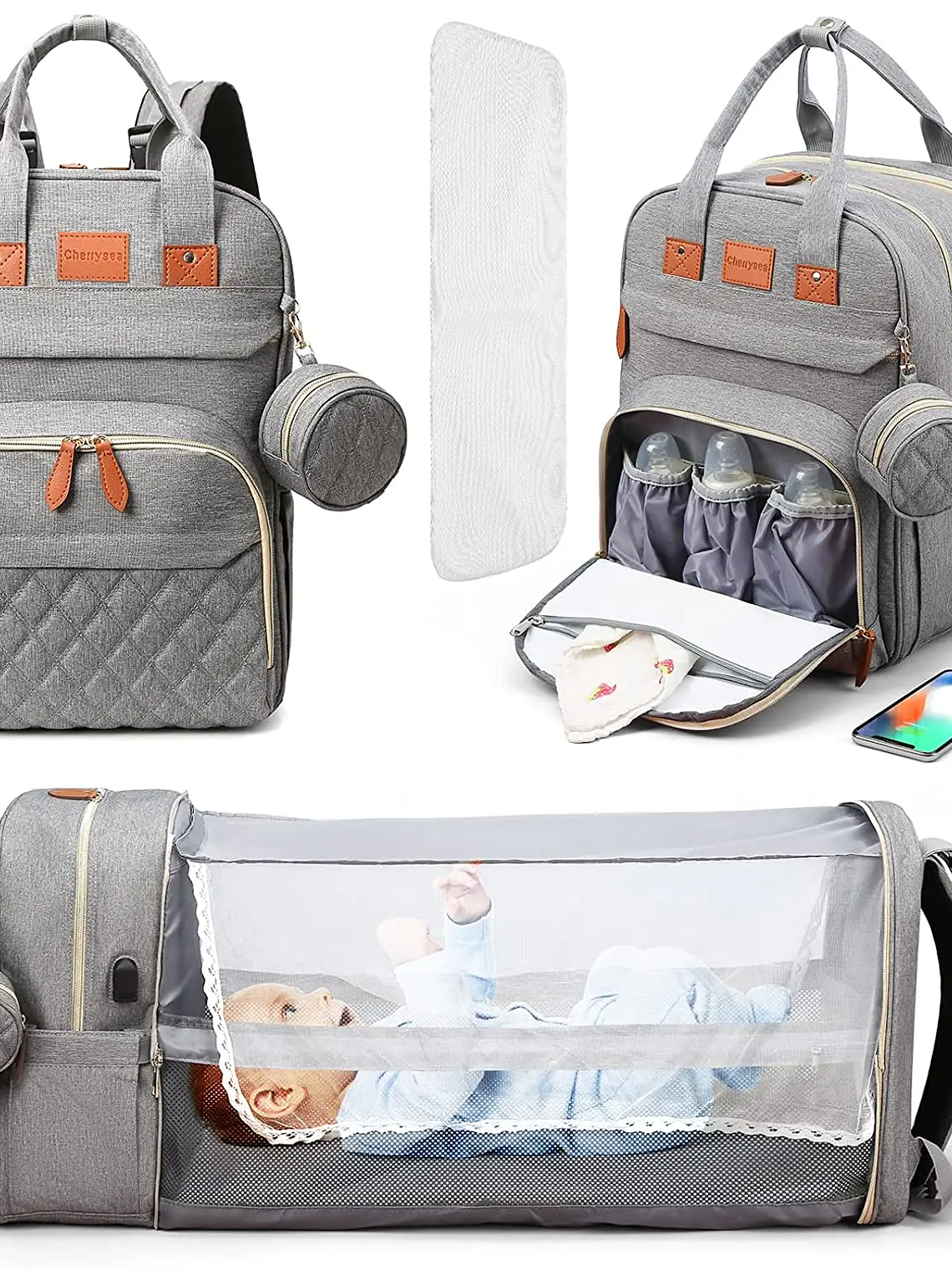 Mochila Maternal 3 en 1 Impermeable 1