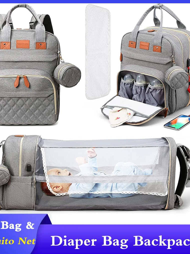 Mochila Maternal 3 en 1 Impermeable 2