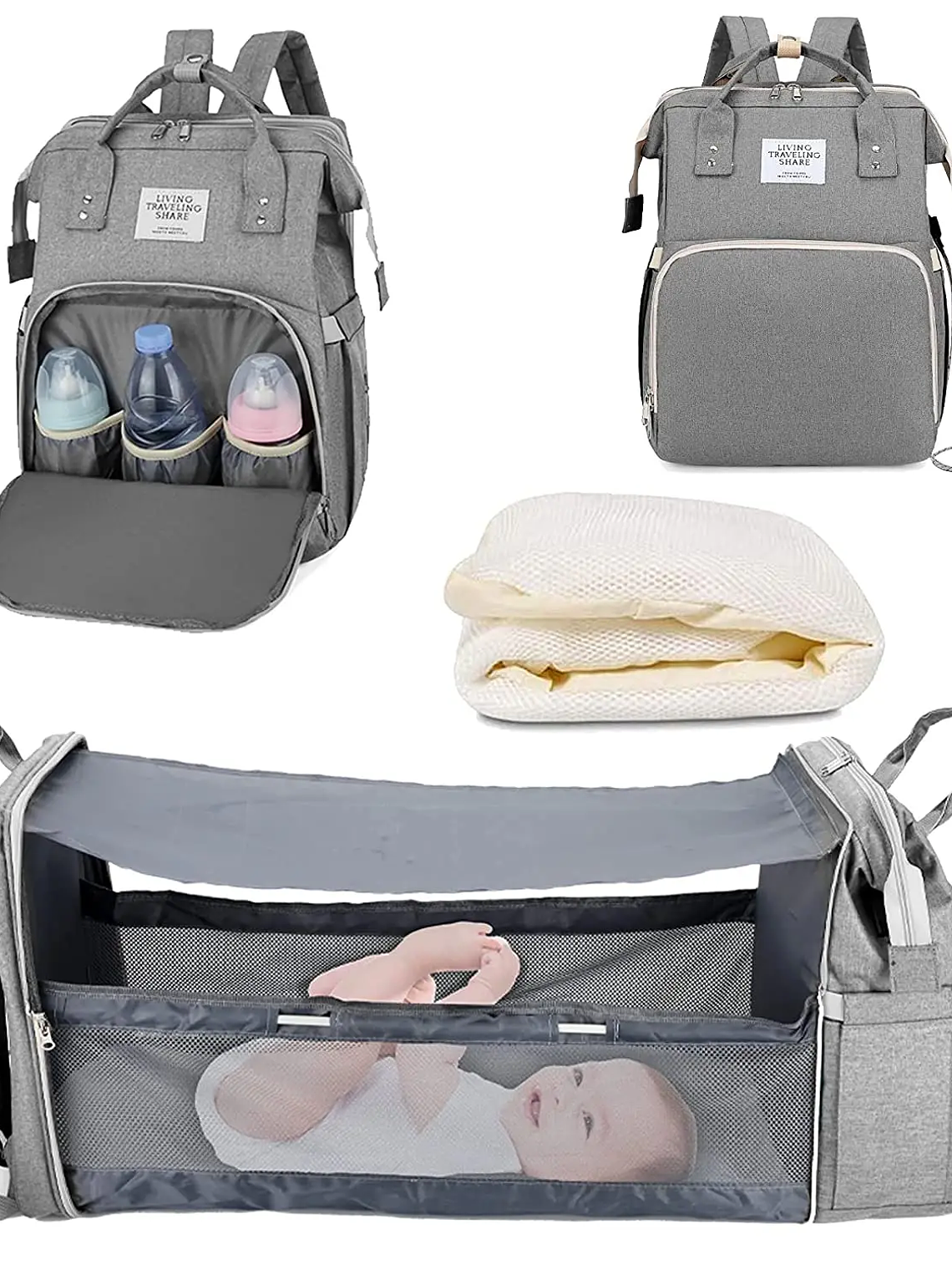 Mochila Maternal 3 en 1 Impermeable 14