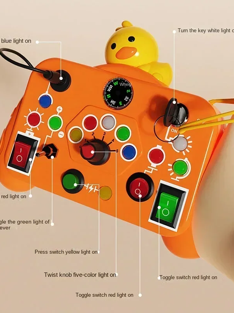 Busy Board Montessori con Luces LED 5