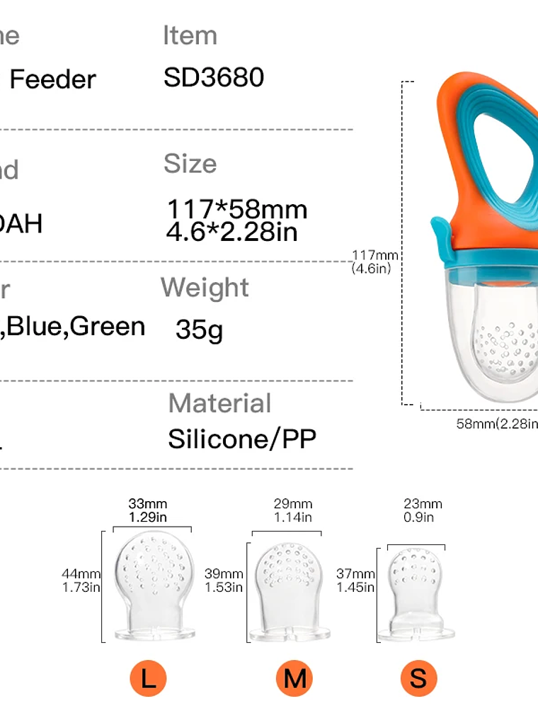 Alimentador de Frutas y Verduras para Bebés 7