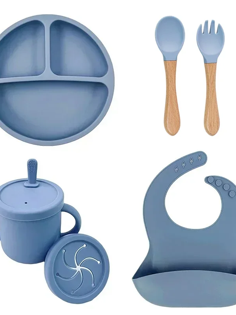 Set de Vajilla Infantil de Silicona 6/9 Piezas 12