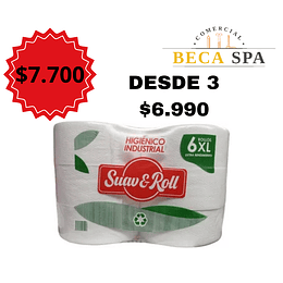 PAPEL HIGENICO INDUSTRIAL 6 ROLLOS X 300 MTS 
