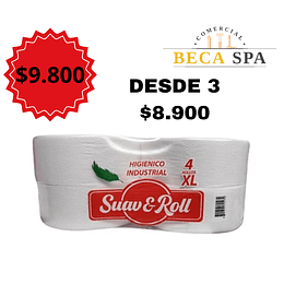 PAPEL HIGENICO INDUSTRIAL 4 ROLLOS X 500 METROS 
