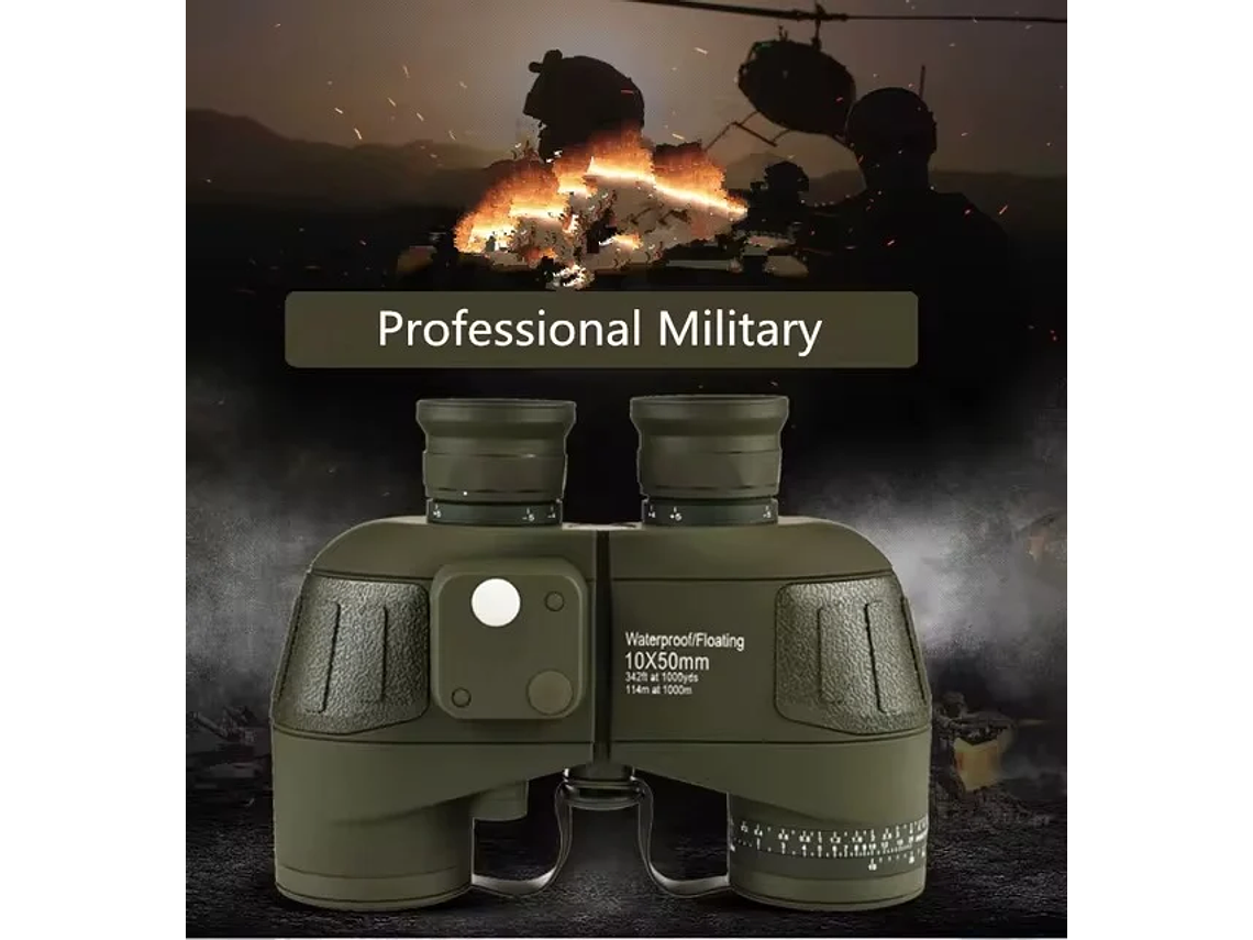 BINOCULAR MARINOS 10X50 PRISMÁTICOS IMPERMEABLES BRÚJULA TELÉMETRO 4