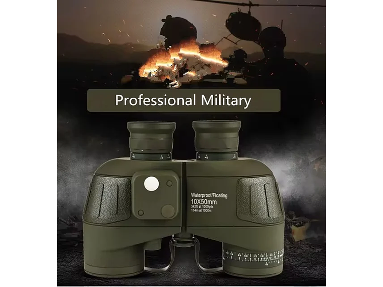 BINOCULAR MARINOS 10X50 PRISMÁTICOS IMPERMEABLES BRÚJULA TELÉMETRO 4