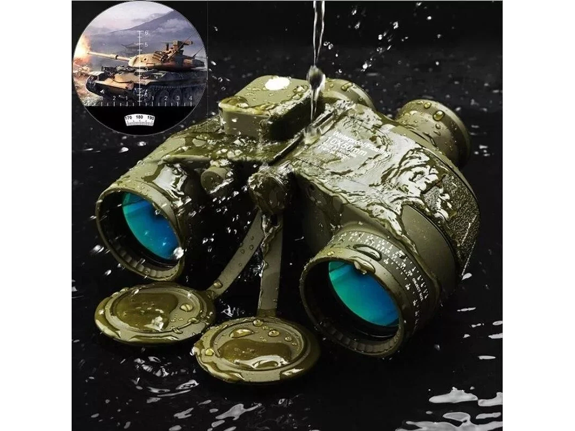 BINOCULAR MARINOS 10X50 PRISMÁTICOS IMPERMEABLES BRÚJULA TELÉMETRO 7