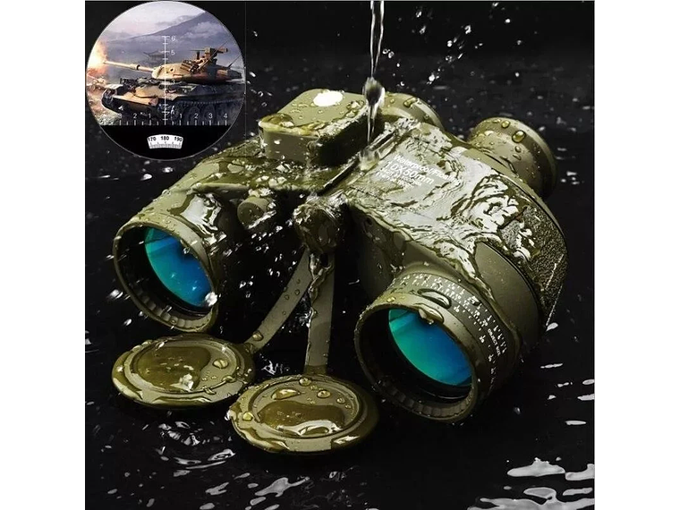 BINOCULAR MARINOS 10X50 PRISMÁTICOS IMPERMEABLES BRÚJULA TELÉMETRO 7