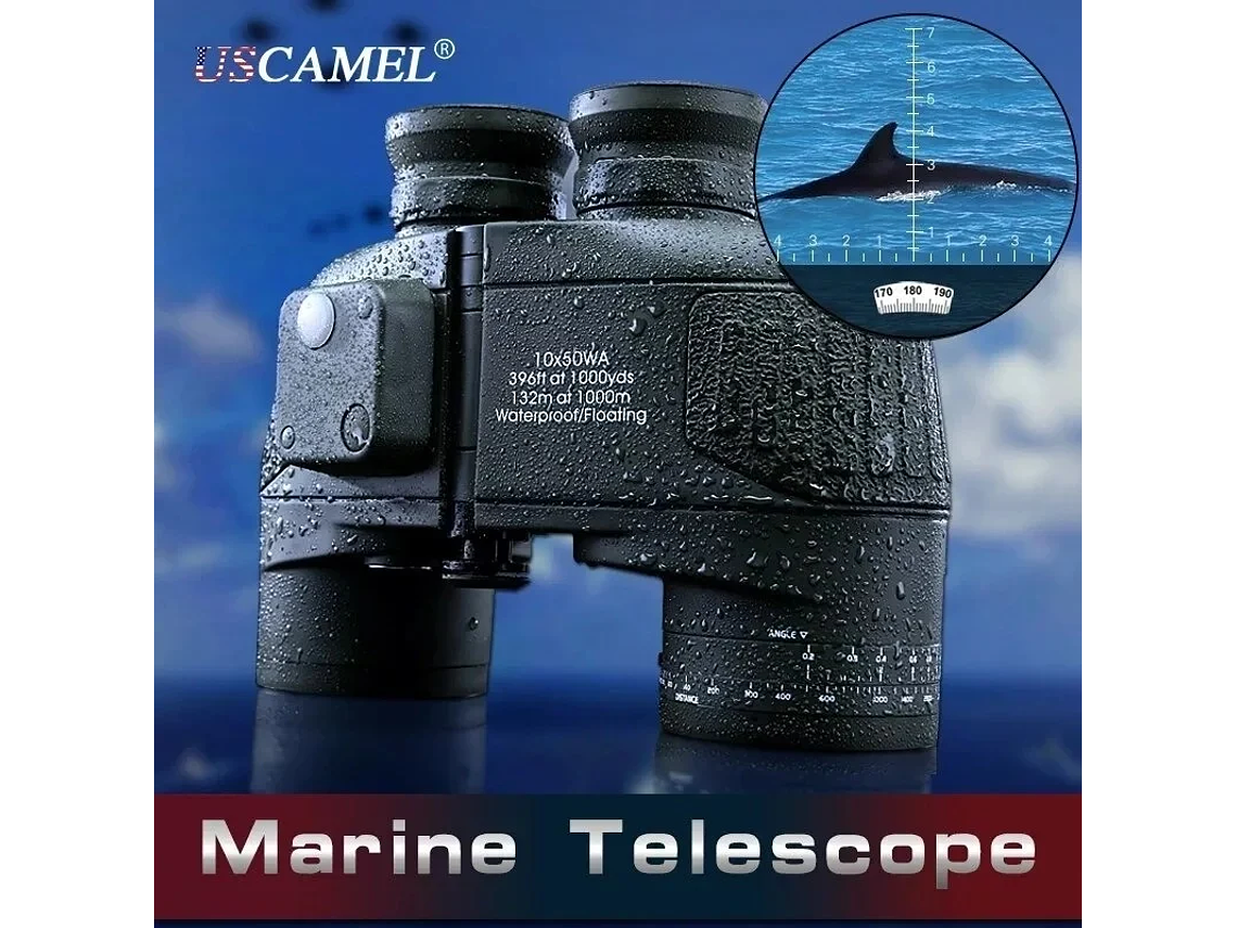 BINOCULAR MARINOS 10X50 PRISMÁTICOS IMPERMEABLES BRÚJULA TELÉMETRO 8