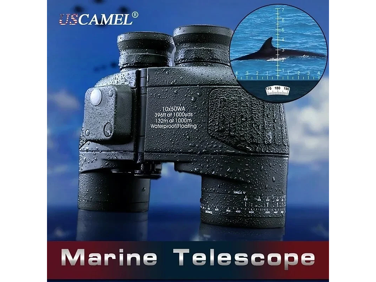 BINOCULAR MARINOS 10X50 PRISMÁTICOS IMPERMEABLES BRÚJULA TELÉMETRO 8