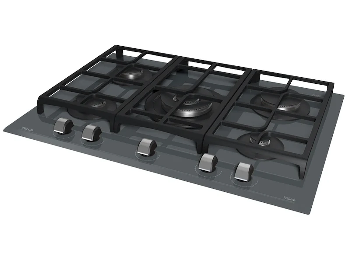 ENCIMERA CRISTAL GAS 5 QUEMADORES GZC 75330 XBB STONE GREY TEKA 4