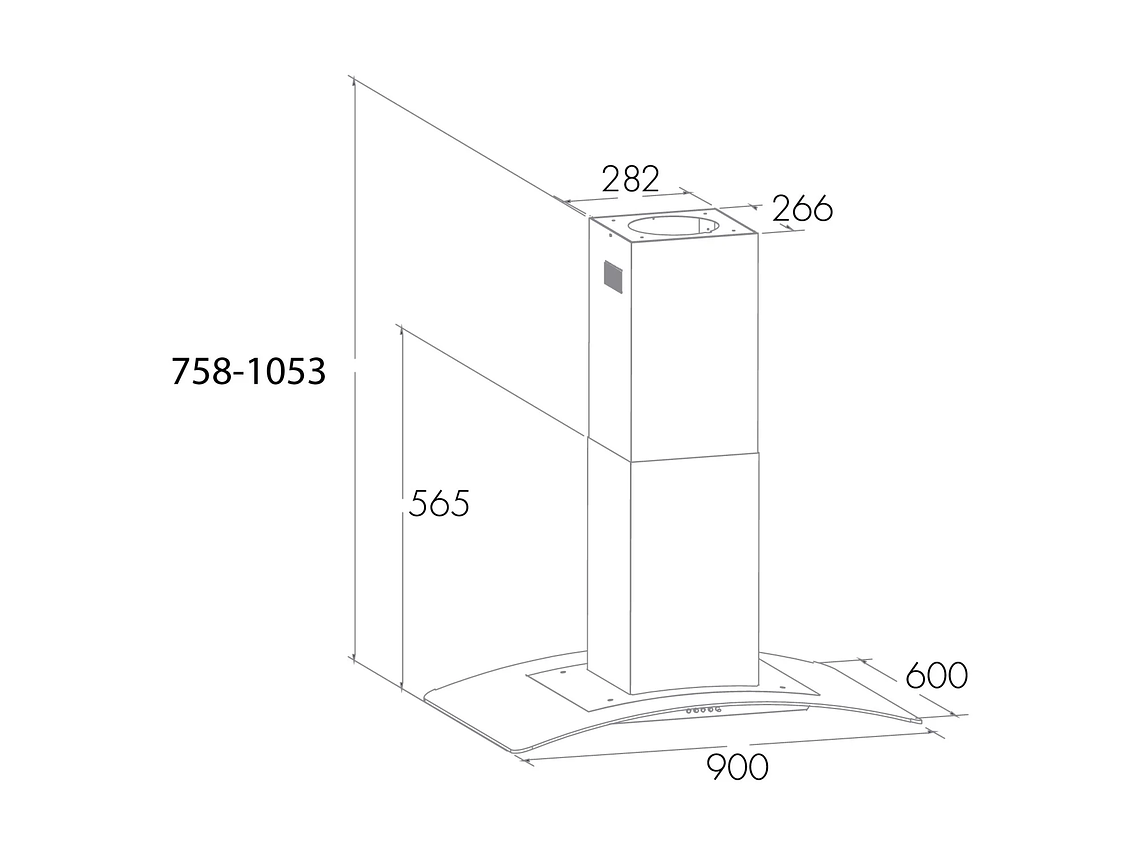 CAMPANA ISLA GRÖNER INOX 90 CM 6