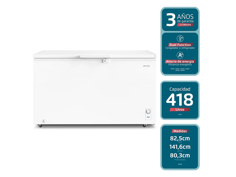 CONGELADOR FREEZER FENSA HORIZONTAL 418L FRÍO DIRECTO Z400D 3
