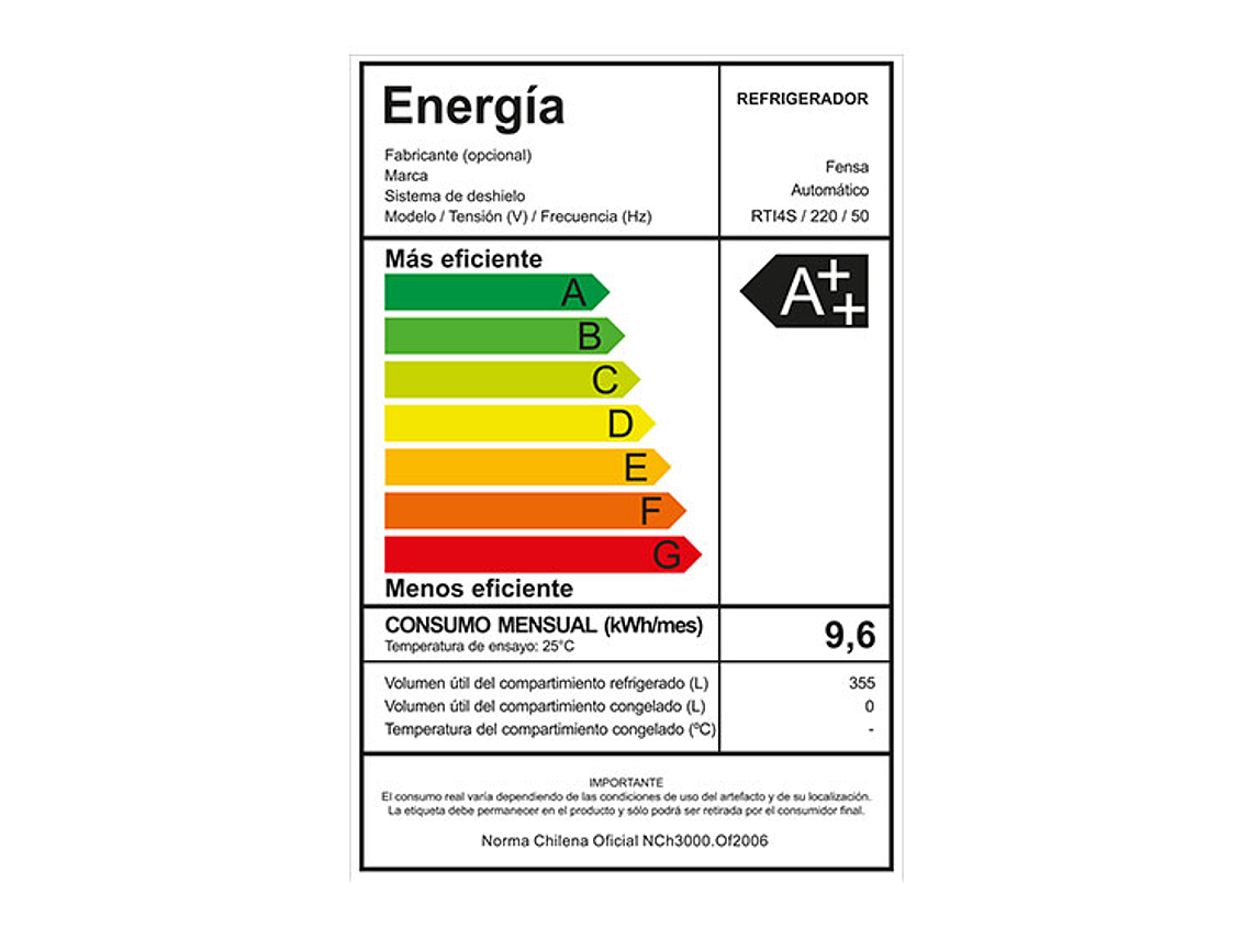 REFRIGERADOR FENSA BOTTOM FREEZER NO FROST 355 L TWIN RTI4S 13