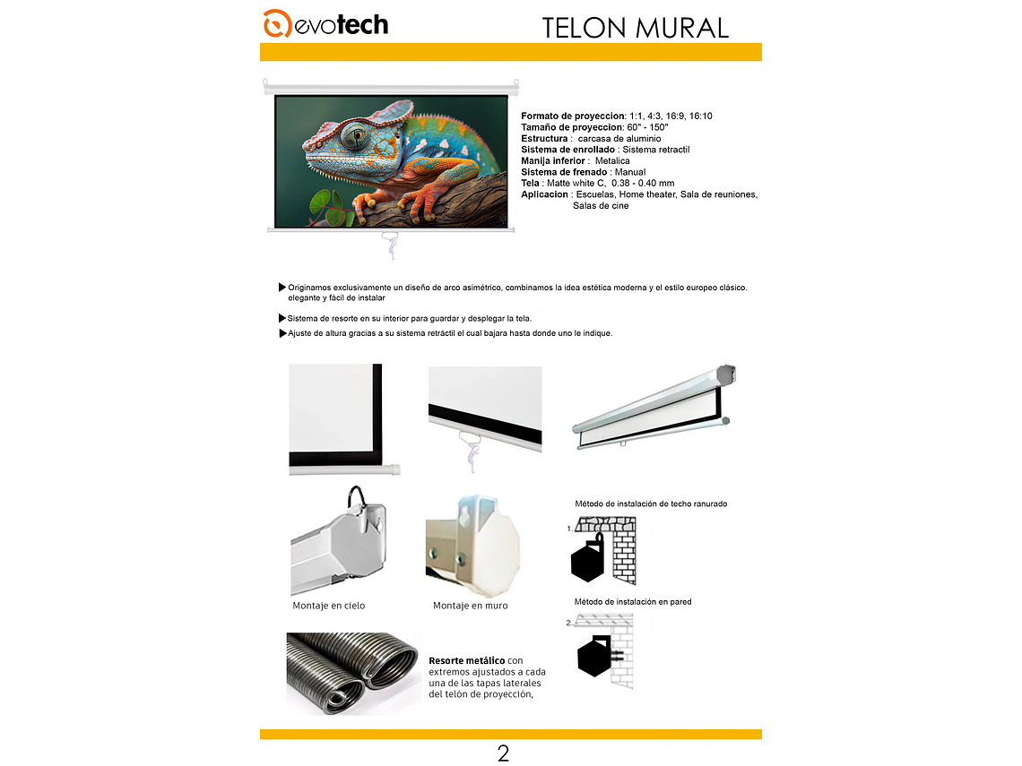 TELON MURAL 300X300 CM/ MECANISMO RETRACTIL 4