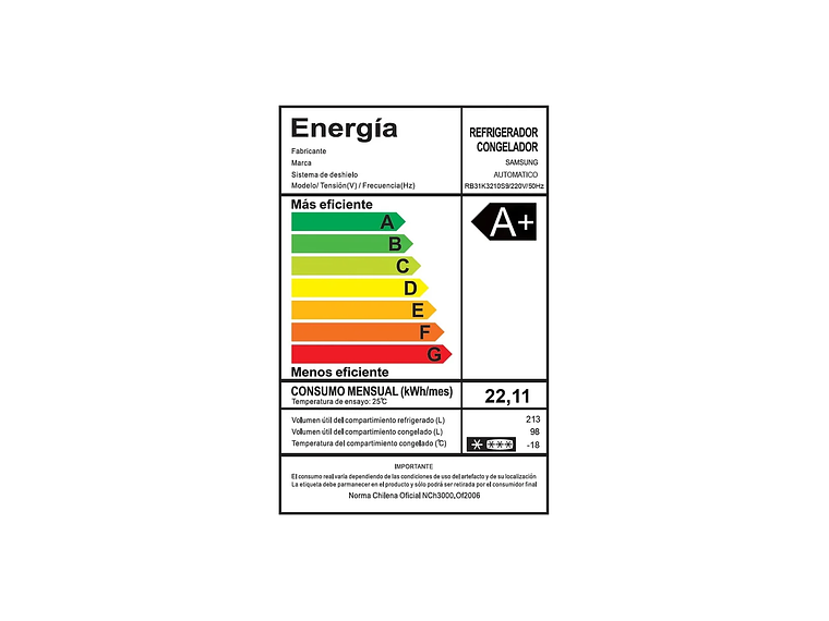 REFRIGERADOR SAMSUNG BOTTOM FREEZER NO FROST 311 LTS 6