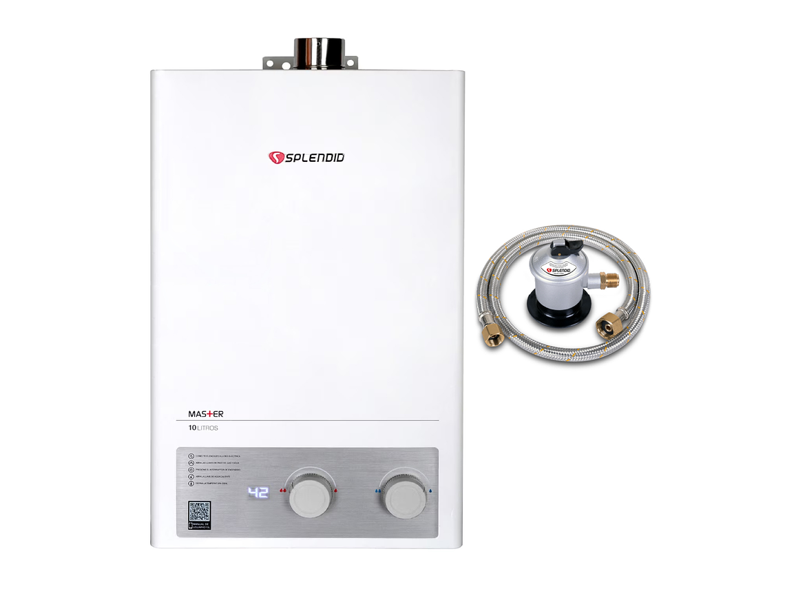 PACK CALEFONT 10 LITROS GAS LICUADO TIRO FORZADO + REGULADOR 1