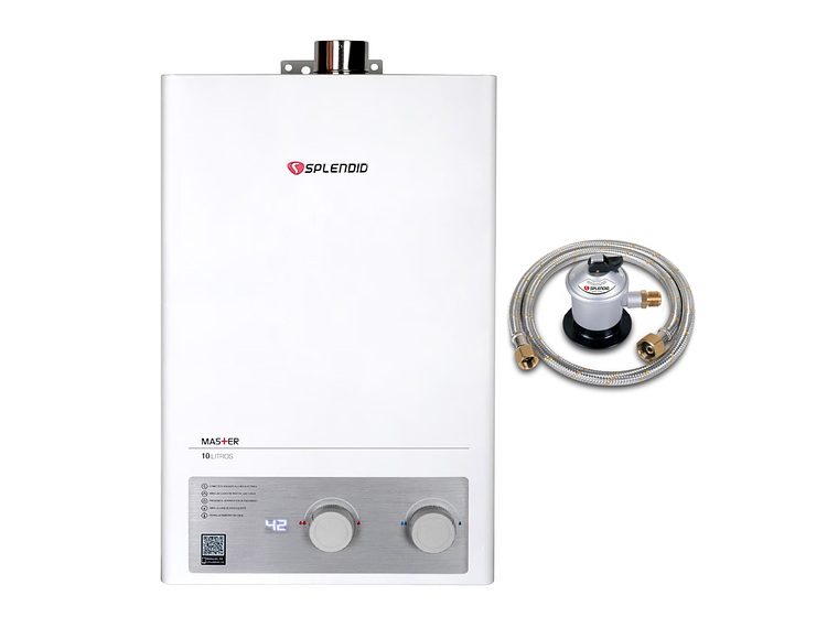 PACK CALEFONT 10 LITROS GAS LICUADO TIRO FORZADO + REGULADOR 1