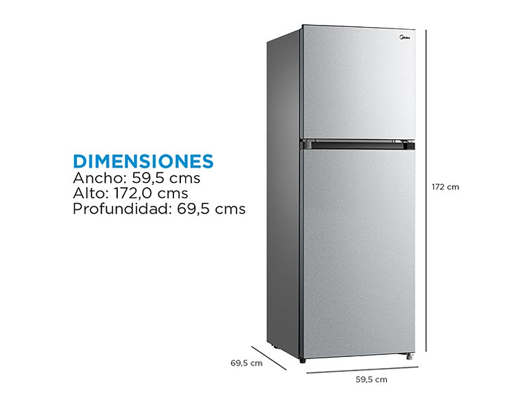 REFRIGERADOR MIDEA TOP FREEZER NO FROST 338 L TMF MDRT489MTE50 2