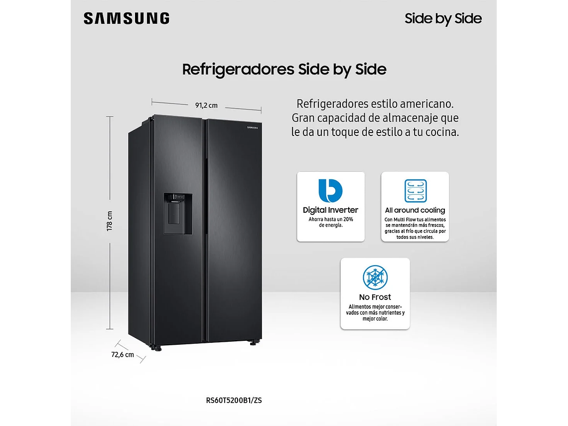 REFRIGERADOR SAMSUNG SIDE BY SIDE DE 602 LTS SPACE MAX 7