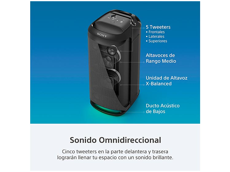 PARLANTE BLUETOOTH SONY SRS-XV800 ALTA POTENCIA 9