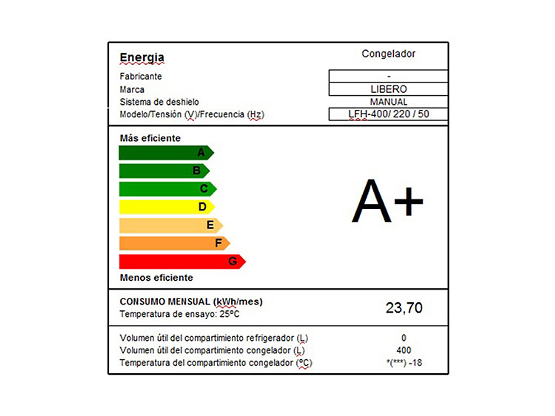 FREEZER LIBERO LFH-400 TRIPLE FUNCIÓN 8