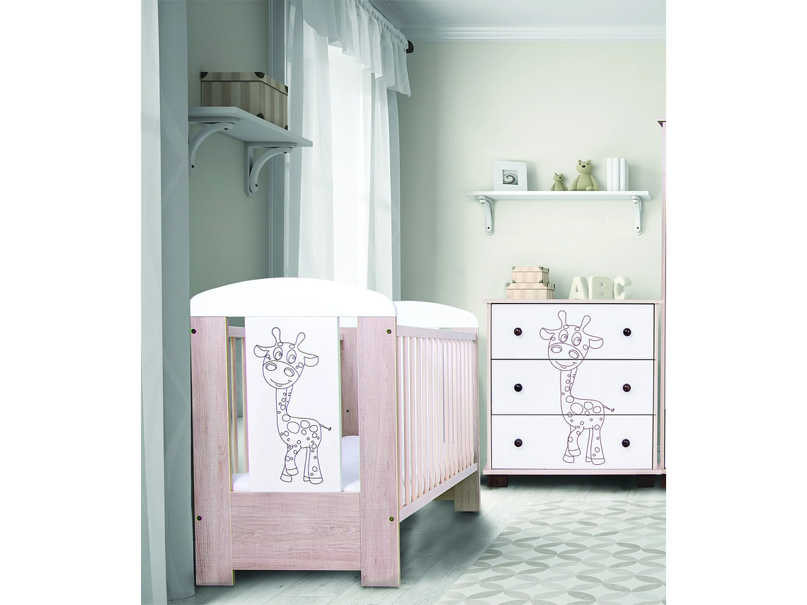 SET COMODA Y CUNA GIRAFFE AJUSTABLE (120 X 60) 2