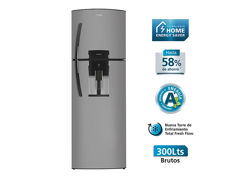 REFRIGERADOR MABE TOP FREEZER NO FROST 292 L RMA300FWUT NF PLATA 1