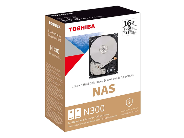 TOSHIBA DISCO DURO 16TB N300 SISTEMAS NAS HDWG31GXZSTA 1