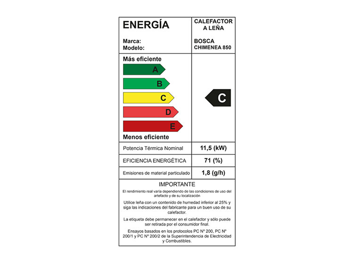 CALEFACTOR A LEÑA BOSCA CHIMENEA 850 4