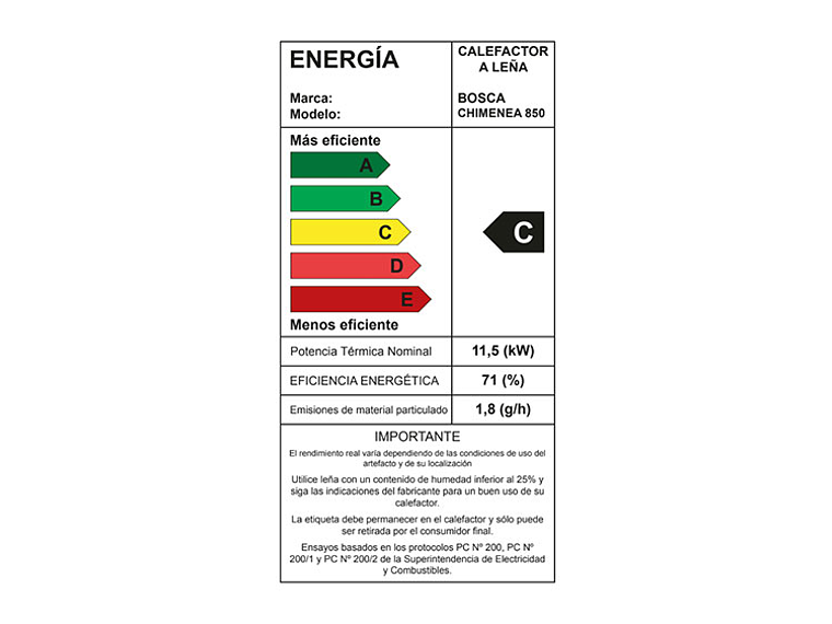 CALEFACTOR A LEÑA BOSCA CHIMENEA 850 4