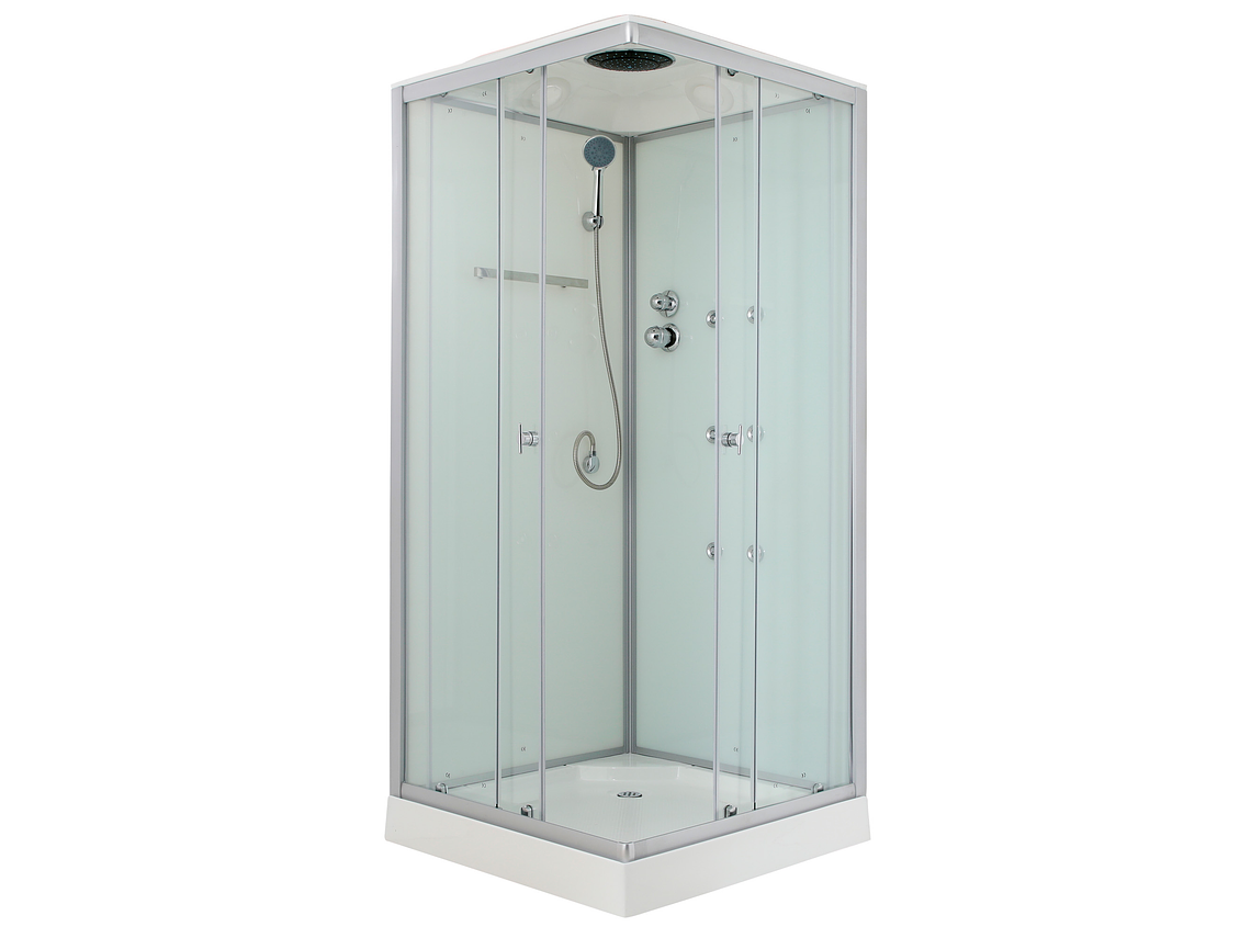 CABINA DE DUCHA RECTA TRANSPARENTE 90X90X215 CM (INCLUYE TECHO Y RECEPTÁCULO) 2