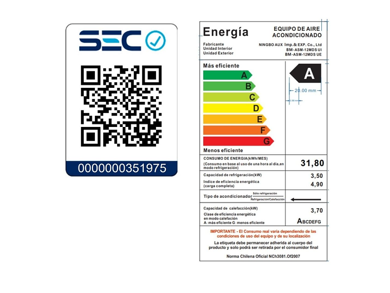 INCLUYE INSTALACIÓN EN RM SPLIT BLACK MIRROR INVERTER 12000BTU WIFI APP 2