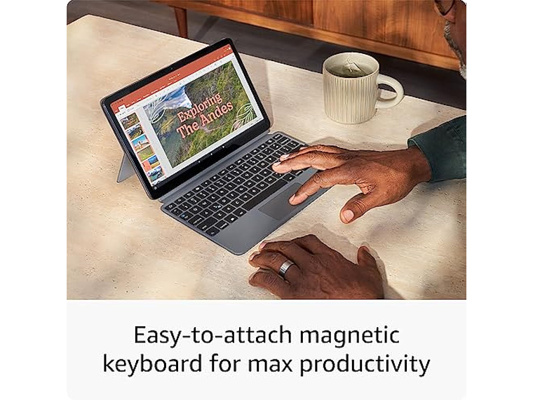 TABLET Y FUNDA CON TECLADO AMAZON FIRE MAX 11 CON PROCESADOR DE 8 NÚCLEOS DE 64 GB 4