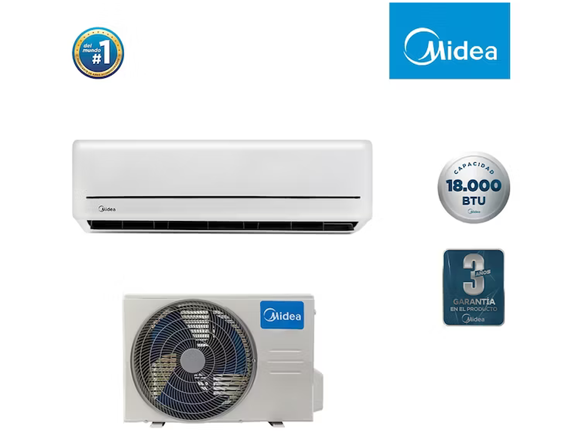 AIRE ACONDICIONADO FRIO-CALOR MIDEA ONOF 18000BTU. 1